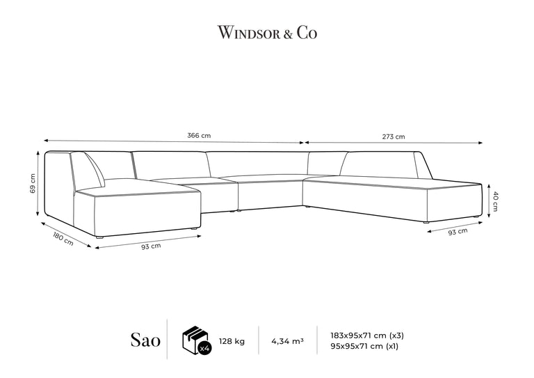 U-bank Sao velvet rechts