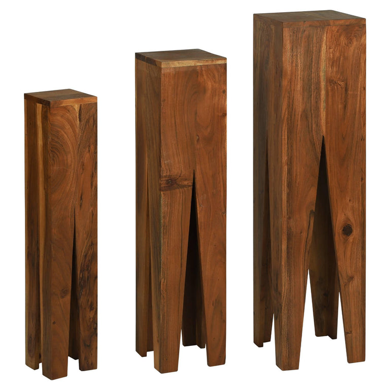 Set van 3 decoratieve zuilen Grace acaciahout