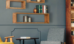 Set van 3 wandplanken Kubus acaciahout