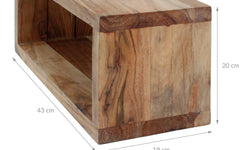 Set van 3 wandplanken Kubus acaciahout