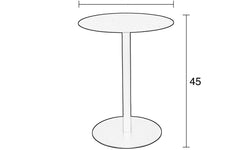 Bijzettafel Snow rond