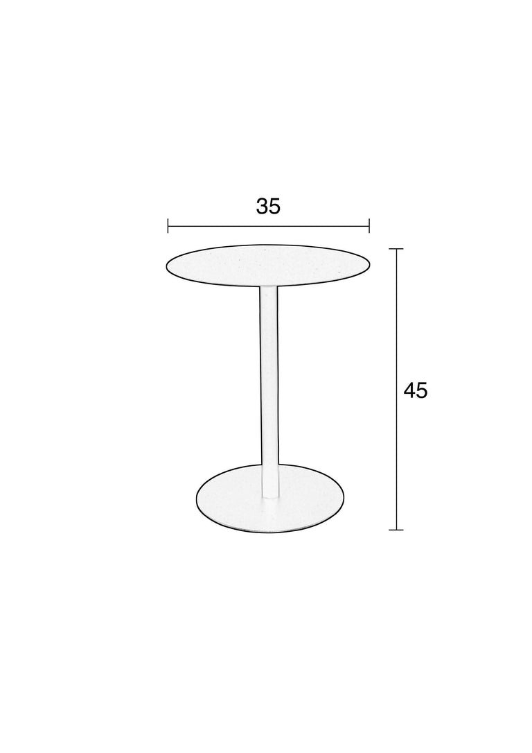 Bijzettafel Snow rond